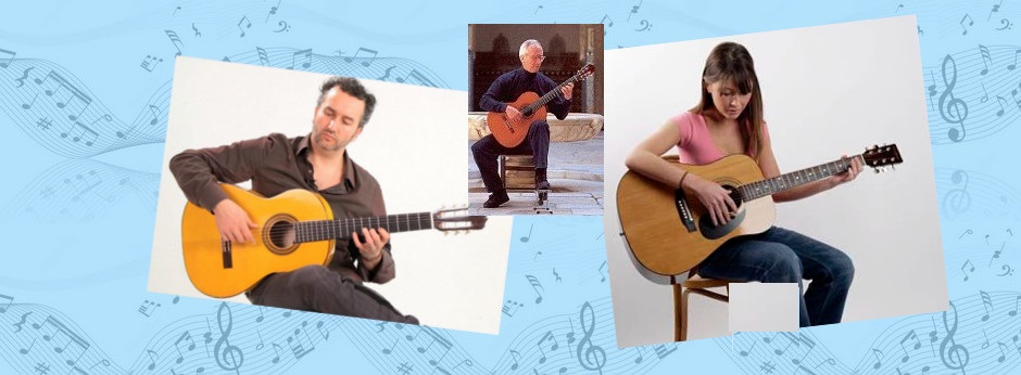 tres formas de sujetar la guitarra