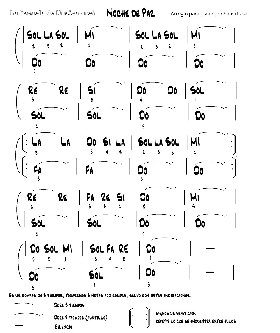 Noche de Paz para piano